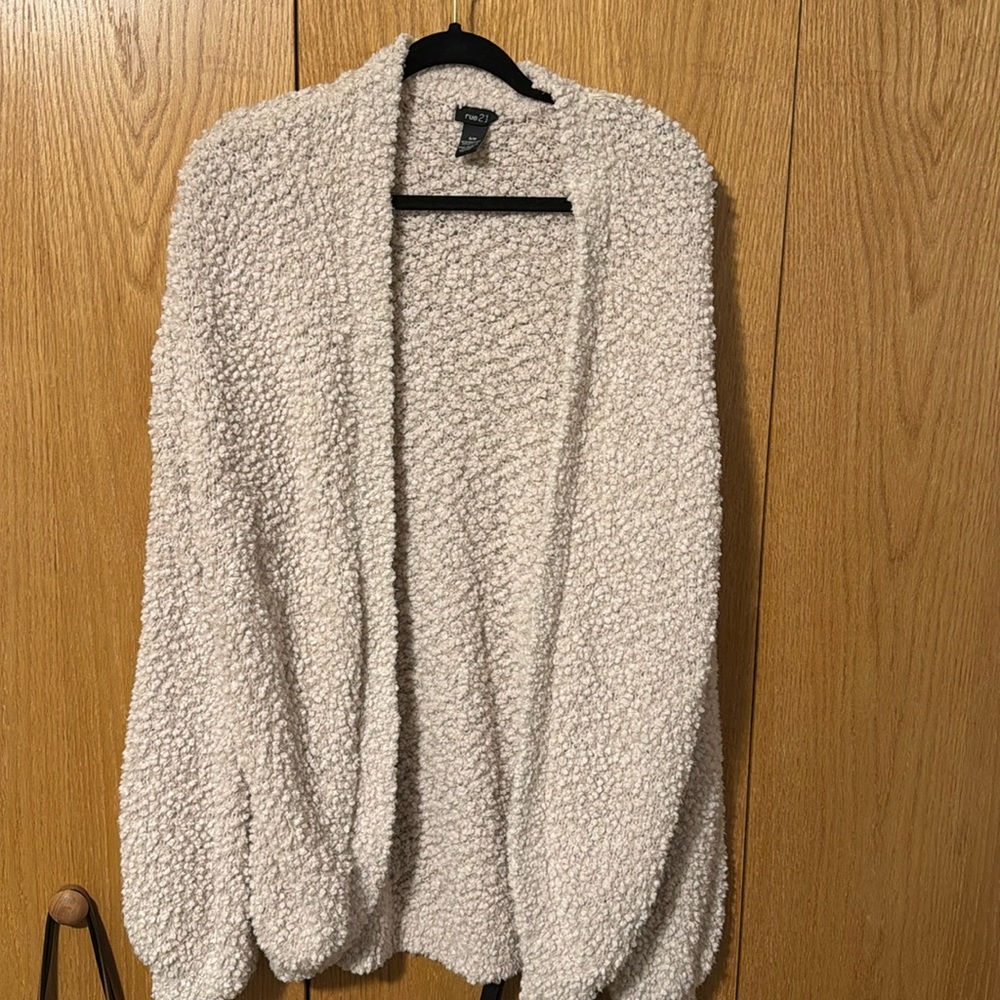 Rue21 cardigan - size small/medium, has an oversized fit. Tan/creme color
